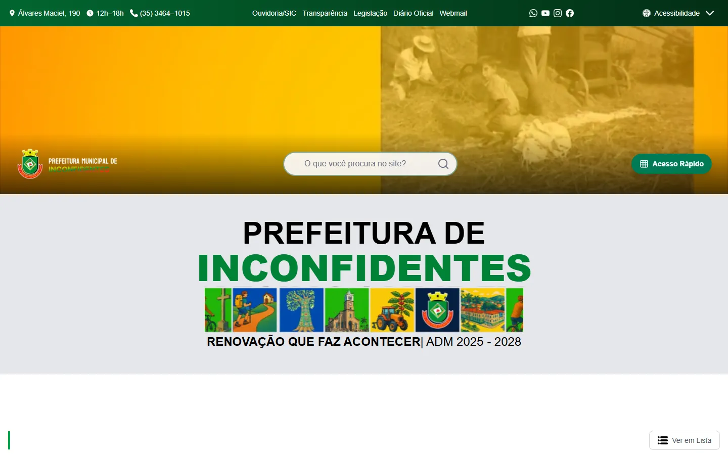 Portal da Prefeitura de Inconfidentes